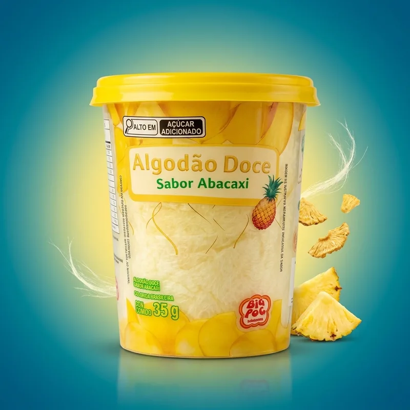 Algodão Doce Sabor Abacaxi - 35g